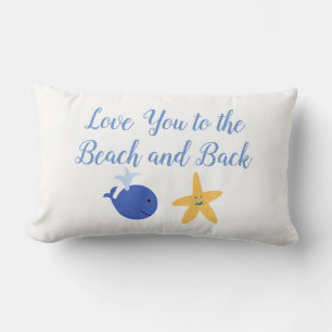 Rectangle Vous aimez à la plage et retour Coussin baleine