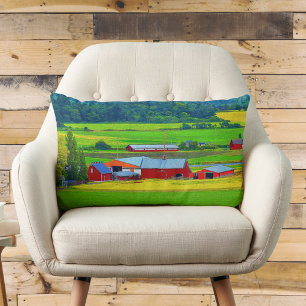 Rectangle Whidbey Island Red Barn Lumbar Coussin