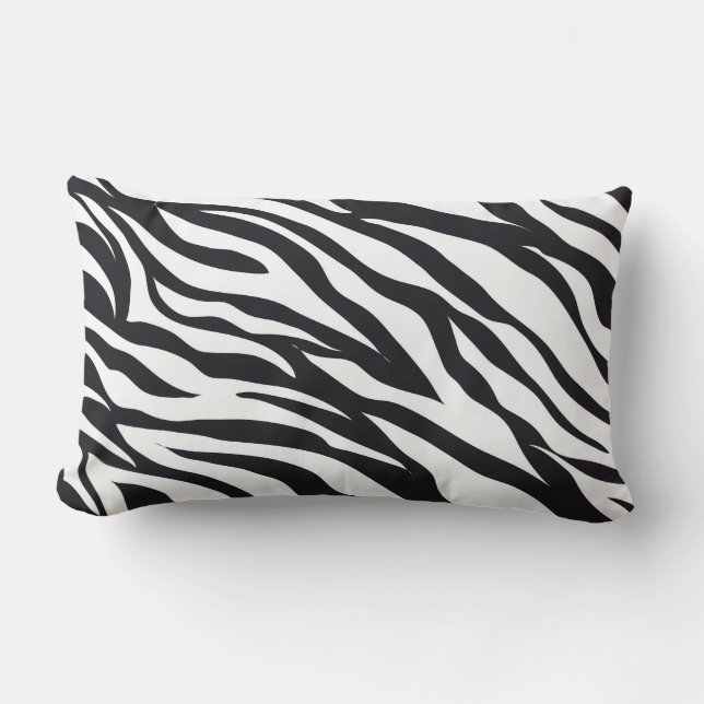 Rectangle Zebra Print Animal Motif coussin (Recto)