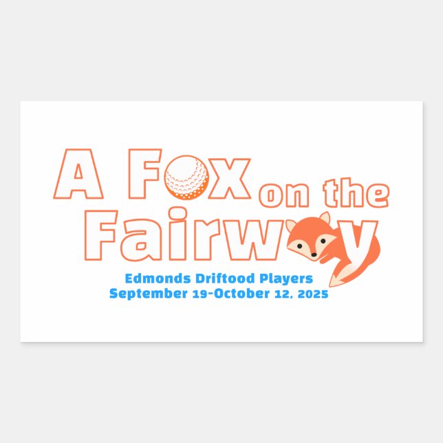 Rectangulaire "A" Fox on the Fairway - Sticker (Devant)