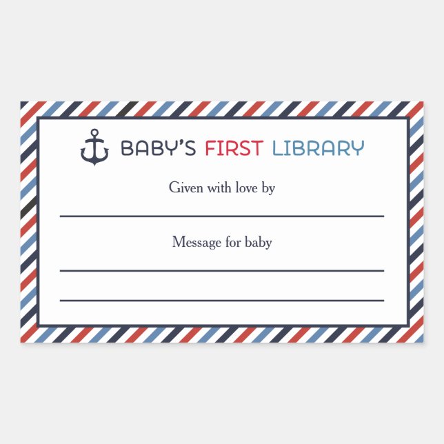 Rectangulaire Ahoy C'est un Sticker Bookplate Book (Devant)