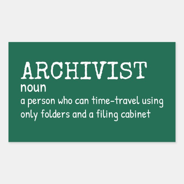 Rectangulaire Archiviste drôle Sticker (Devant)