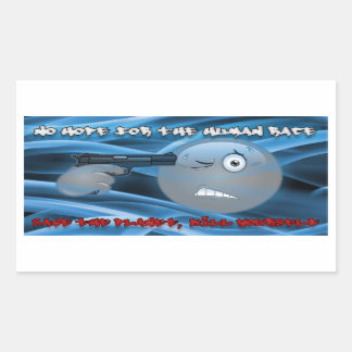 Rectangulaire Aucun Sticker Smoky Blue Hope