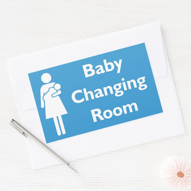 Rectangulaire Baby Changing Room Sign Rectangular Sticker (Créateur téléchargé)