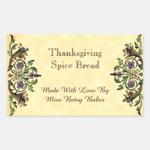 Rectangulaire Baking Thanksgiving Custom Cornucopia Sticker