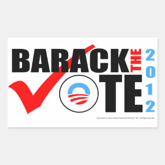Rectangulaire Barack Le Sticker de vote avec année verticale