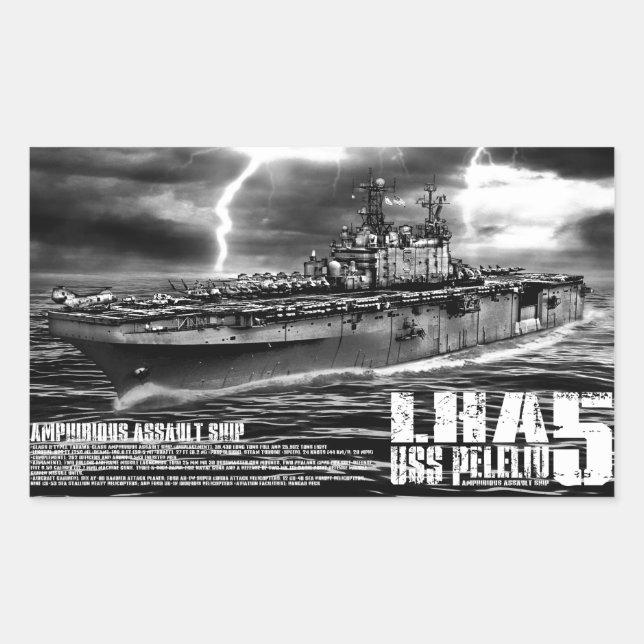 Rectangulaire Bateau d'assaut amphibie Peleliu Sticker (Devant)