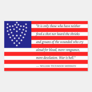 Rectangulaire Battle Flag Sticker du général Sherman (rectangl