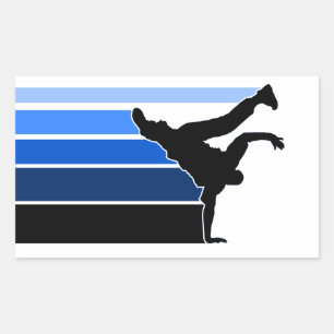 Rectangulaire BBOY sticker blu