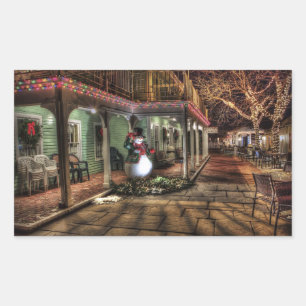 Rectangulaire Beau Sticker de la scène de Noël d'hiver