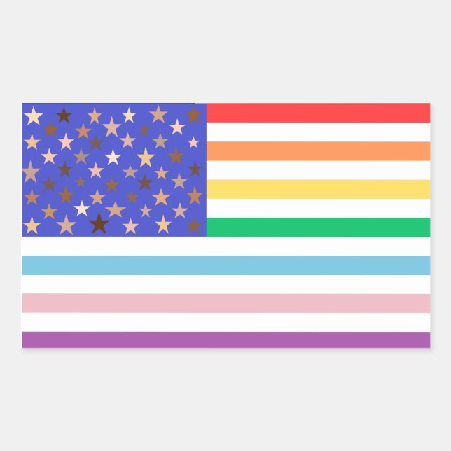 Rectangulaire Beautiful USA Flag Rectangular Sticker (Devant)