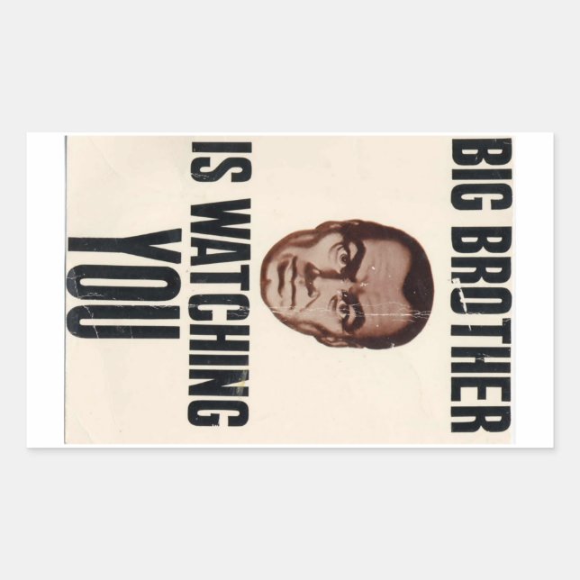 Rectangulaire Big Brother regarde Sticker (Devant)