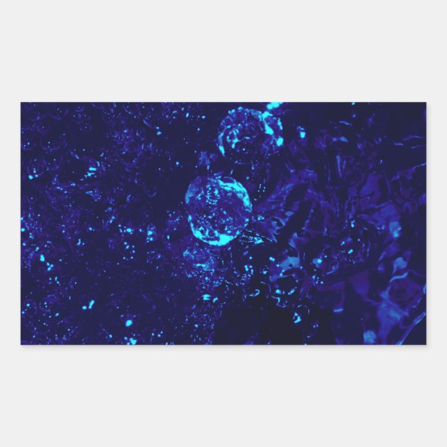 Rectangulaire Bleu Jacuzzi Bulles Rectangle Sticker (Devant)