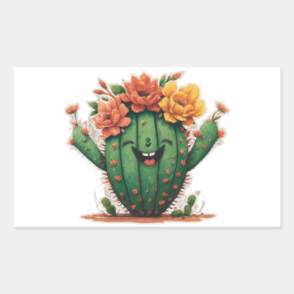 Rectangulaire Bloom là où vous êtes planté : Sticker Cactus sour