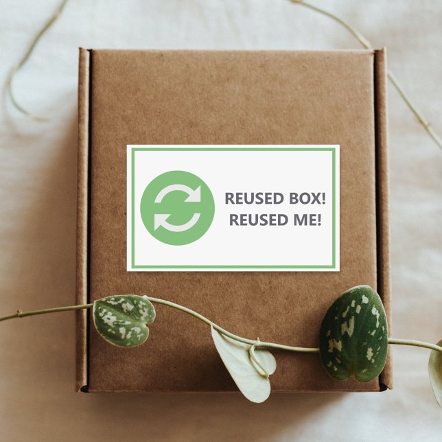 Rectangulaire Boîte réutilisée - Sticker réutilisé (Reused box - Reused me Sticker)