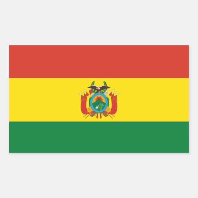 Rectangulaire Bolivie* Sticker Drapeau Bandera de la Bolivie (Devant)