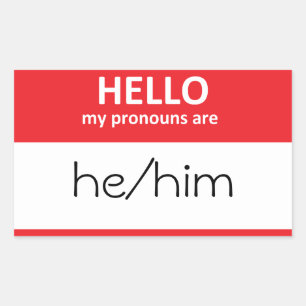 Rectangulaire BONJOUR mes pronoms sont il/lui Sticker