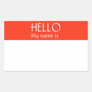 Rectangulaire Bonjour Nom Balise Sticker Badge Mon nom est