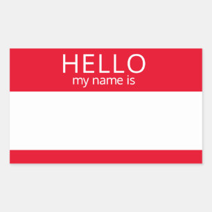 Rectangulaire BONJOUR Personnalisé Mon Nom Est Sticker Badge Bla