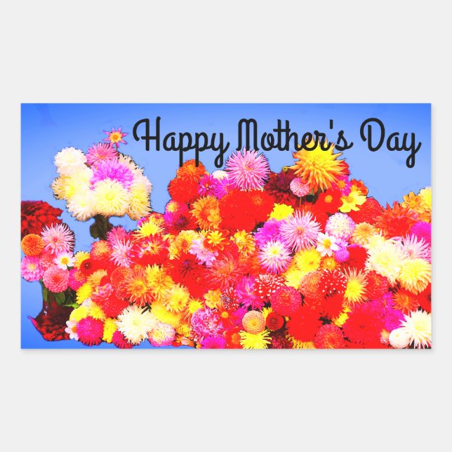 Rectangulaire Bonne fête des mères Diverses Dahlias #2-3 Sticker (Devant)