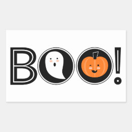 Rectangulaire Boo ! Sticker Halloween
