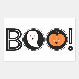 Rectangulaire Boo ! Sticker Halloween