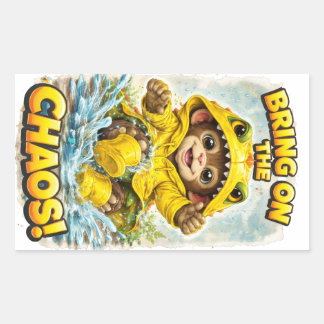 Rectangulaire Bring on the Chaos Sticker Cute Dino