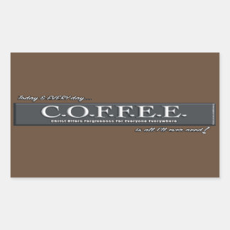 Rectangulaire C.O.F.E.E. Sticker Art Christian Heart Acronyme