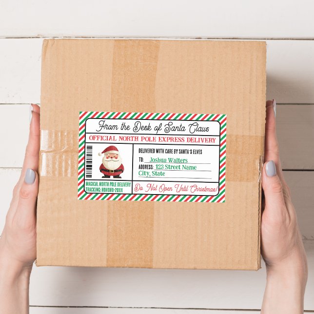 Rectangulaire Cadeau de Noël Sticker Postal Livraison du pôle No (Créateur téléchargé)