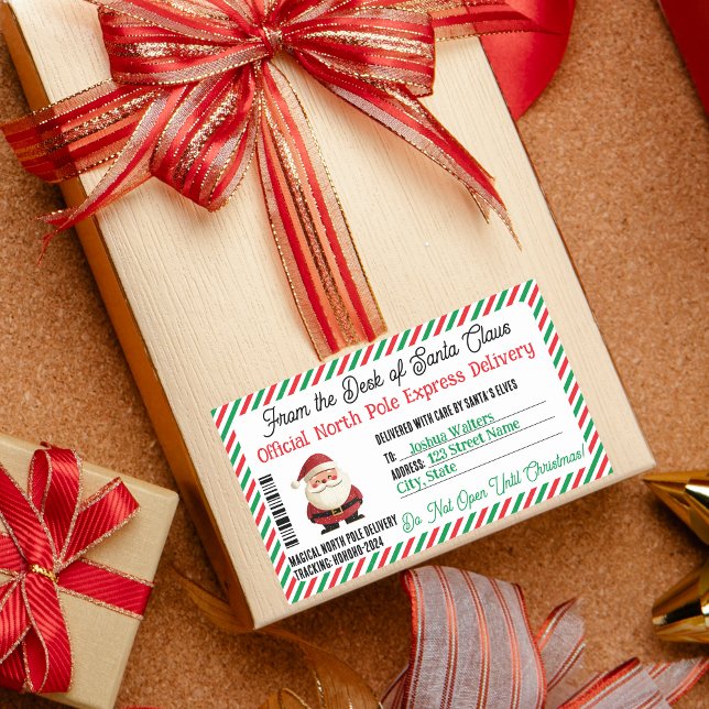 Rectangulaire Cadeau de Noël Sticker Postal Livraison du pôle No (Créateur téléchargé)