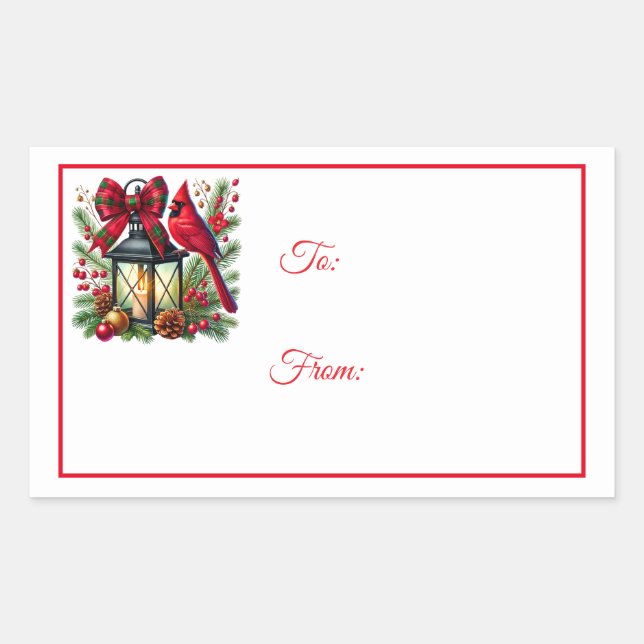 Rectangulaire Christmas Sticker Gift Tags (Devant)