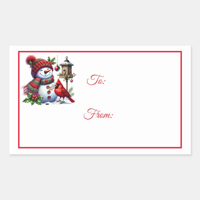 Rectangulaire Christmas Sticker Gift Tags (Devant)