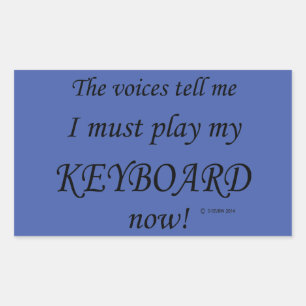 Rectangulaire Clavier Voices Dit Doit Jouer Sticker Rectangulair