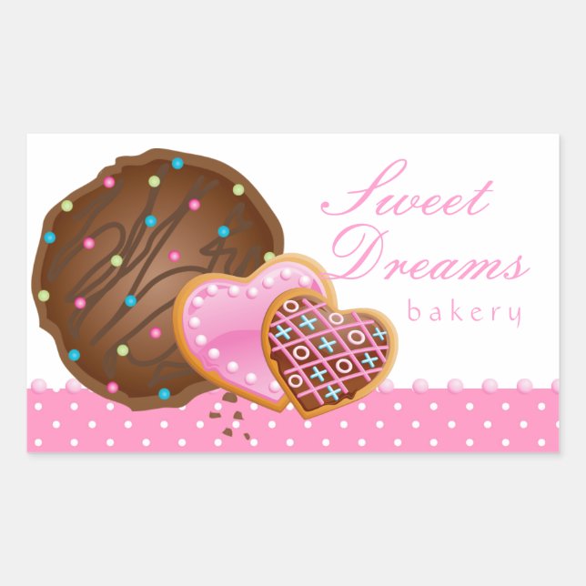 Rectangulaire Cookie Chocolat Donut Boulangerie Sticker Icing Po (Devant)
