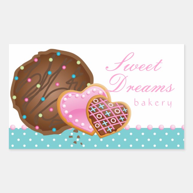 Rectangulaire Cookie Chocolat Donut Boulangerie Sticker Icing Po (Devant)
