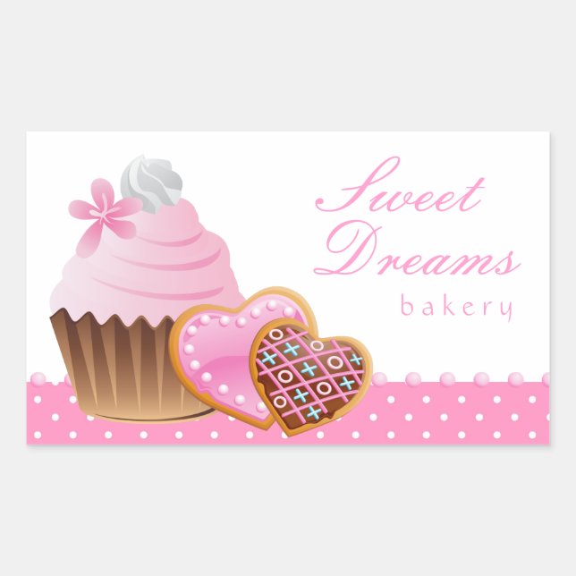 Rectangulaire Cookie Cupcake Boulangerie Sticker Icing Points (Devant)