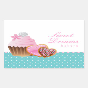 Rectangulaire Cookie Cupcake Boulangerie Sticker Icing Points Bl