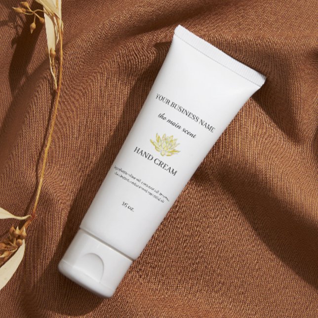 Rectangulaire Crème à la main jaune lotus sticker pour la peau (Yellow lotus hand cream skin care sticker)