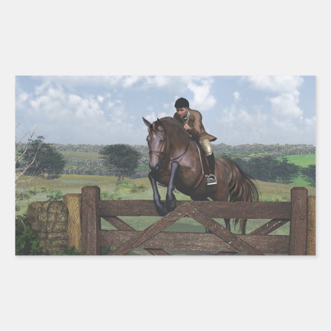 Rectangulaire Cross Country - Sticker Cheval de saut (Devant)