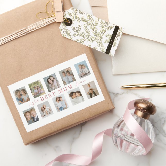 Rectangulaire Custom Best Mom Sticker | Mother's Day Gift (Cadeaux)