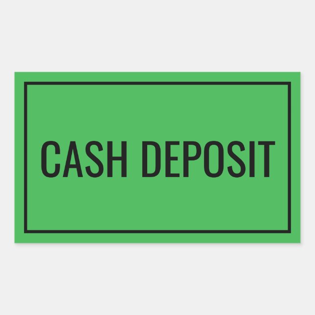 Rectangulaire Custom Cash Deposit Text Sticker for Banking Use (Devant)