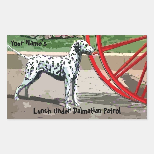 Rectangulaire Déjeuner Sous Sticker Patrol Dalmatien (Devant)