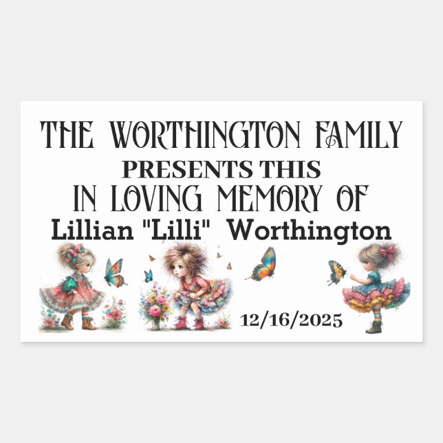 Rectangulaire Don - En Sticker Memoriam (Devant)