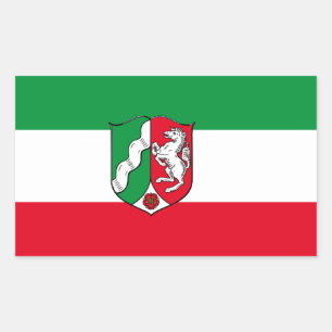 Rectangulaire Drapeau de Rhénanie-du-Nord Westphalie Sticker rec