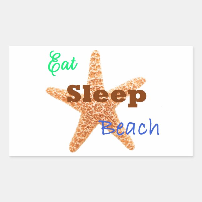 Rectangulaire Eat Sleep Beach - Sticker Rectangle (Devant)