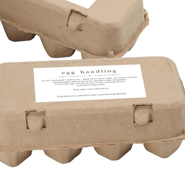 Rectangulaire Egg Handling Instruction Sticker Carton Care Label (Créateur téléchargé)