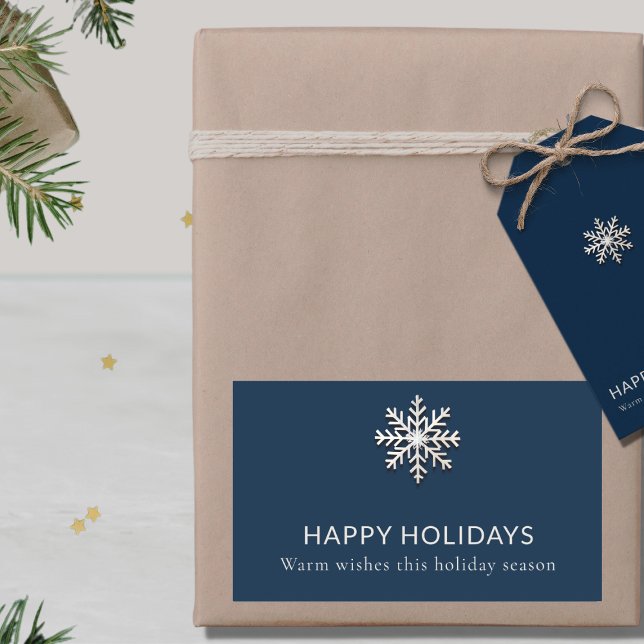 Rectangulaire Élégant Sticker de Fête Snowflake (Créateur téléchargé)