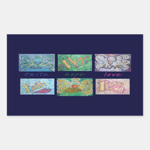 Rectangulaire Faith Hope Love Angel Word Collage Sticker