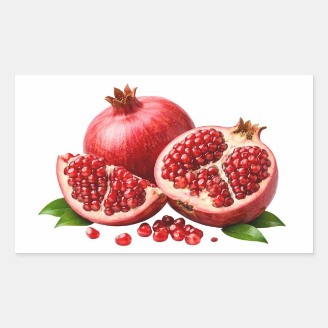 Rectangulaire Fresh Pomegranate With Juicy Seeds Sticker (Devant)