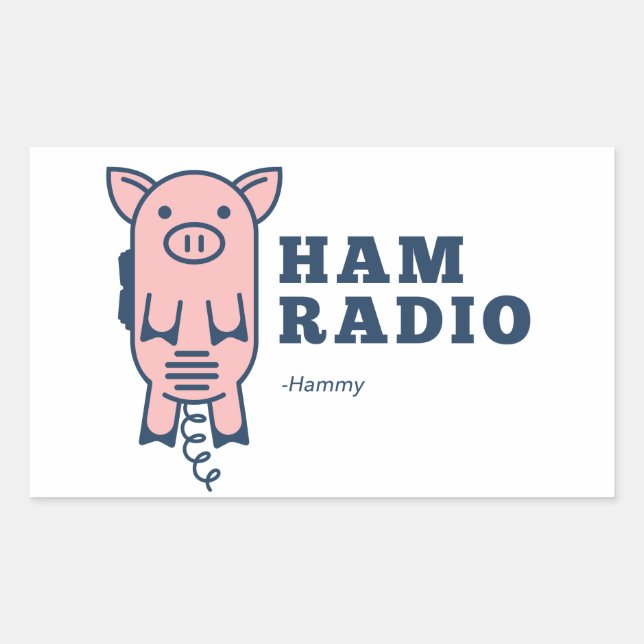Rectangulaire Hammy, Sticker Radio Ham (Devant)